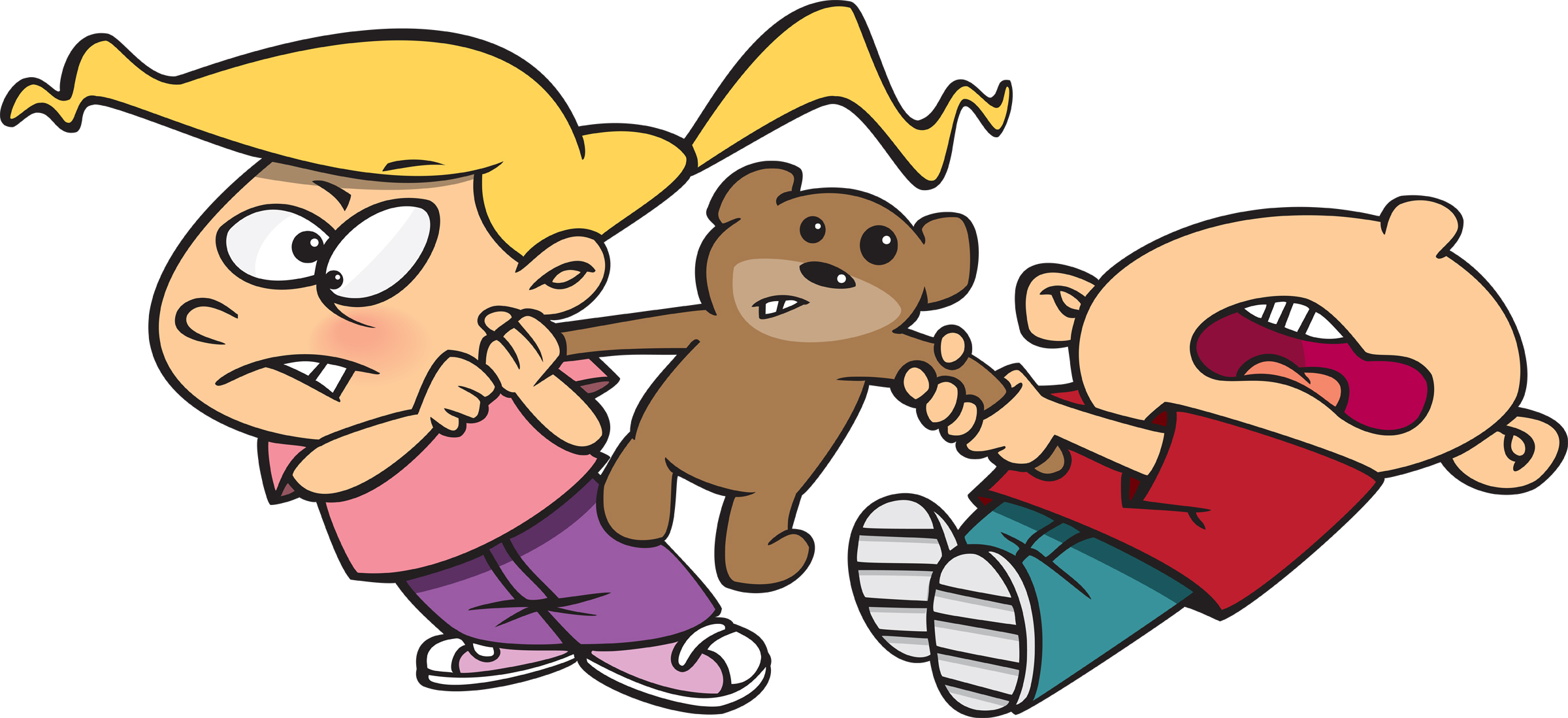 kids fight clipart