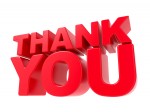 Thank You - Red 3D Text.