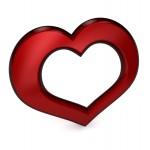 3d heart over white background